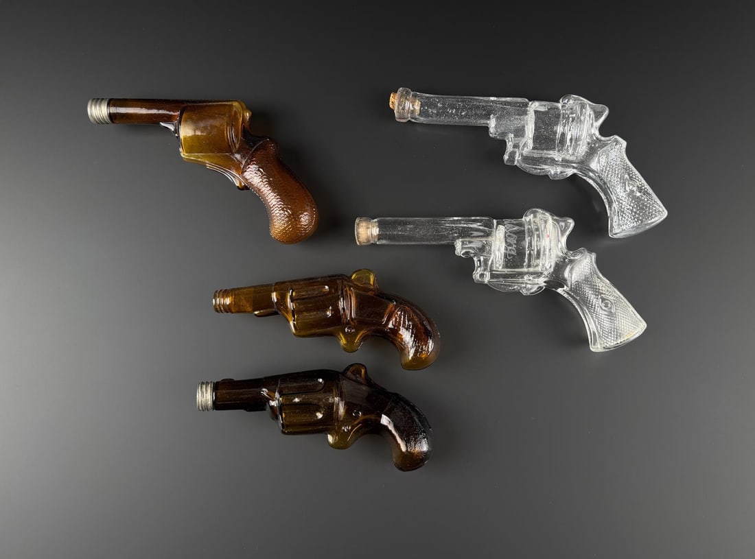 Revolver Whiskey Nipper Bottles Candy Containers: Nice grouping.
