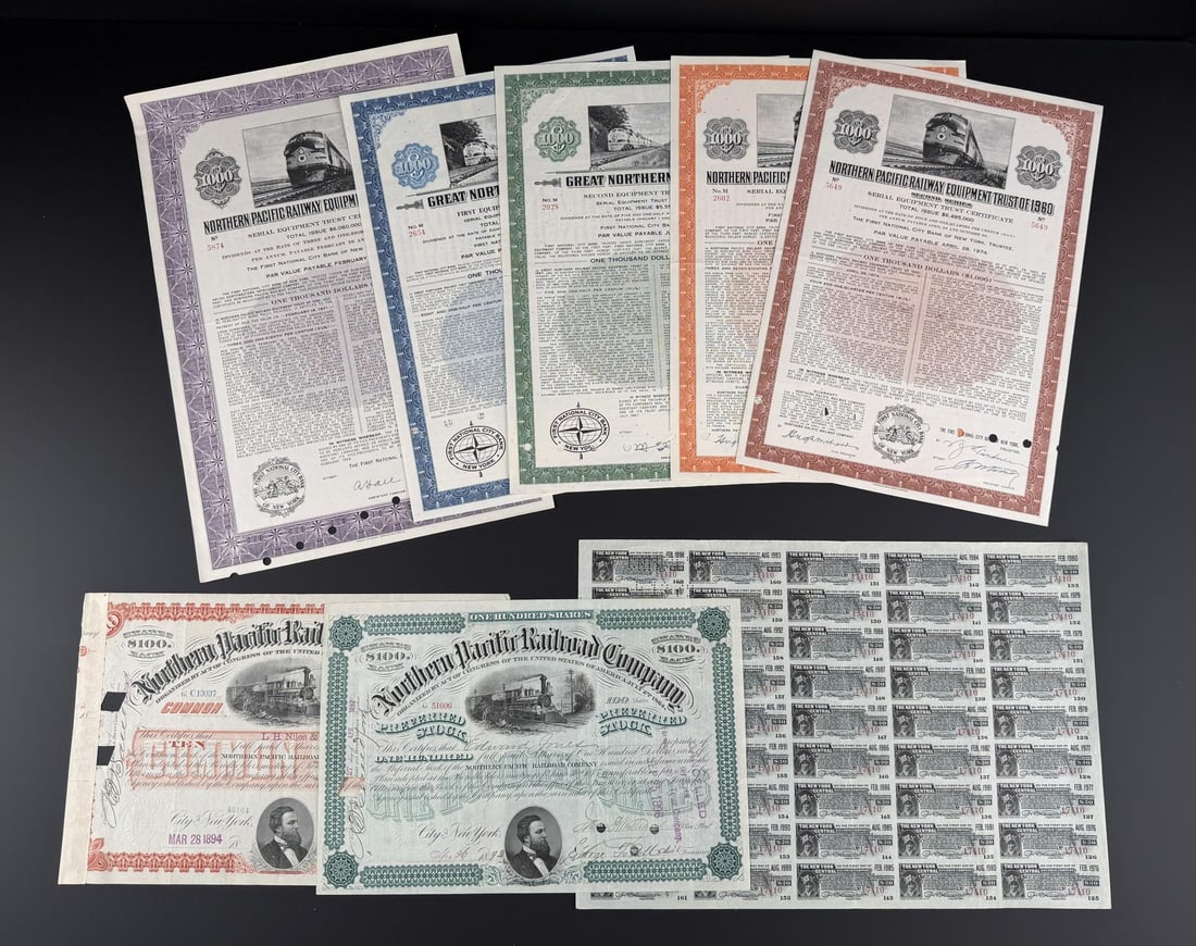Northern Pacific Railway Stock Certificates (1 of 13)