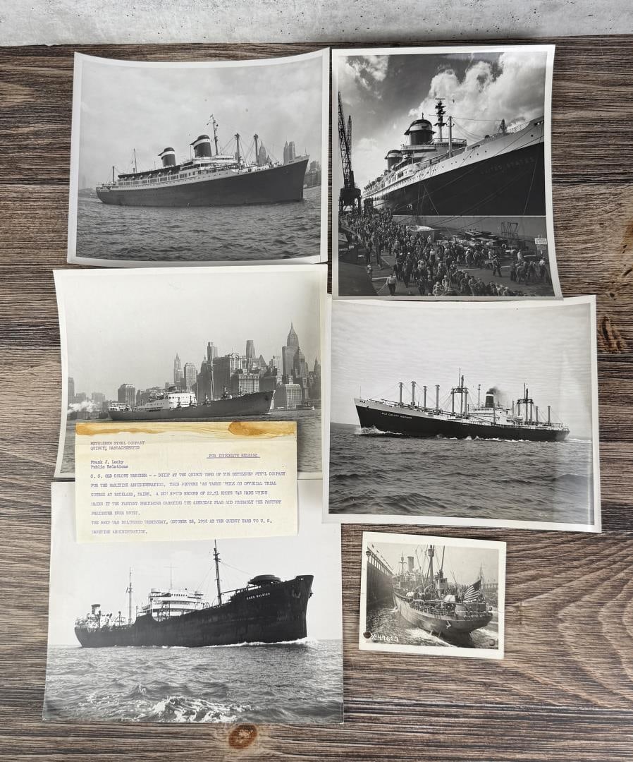 Collection of Identified Steamship Photos: Largest is 8" by 9 3/4"