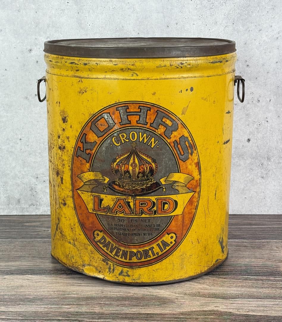 Kohrs Crown Lard Iowa 50lb Tin Can (1 of 6)
