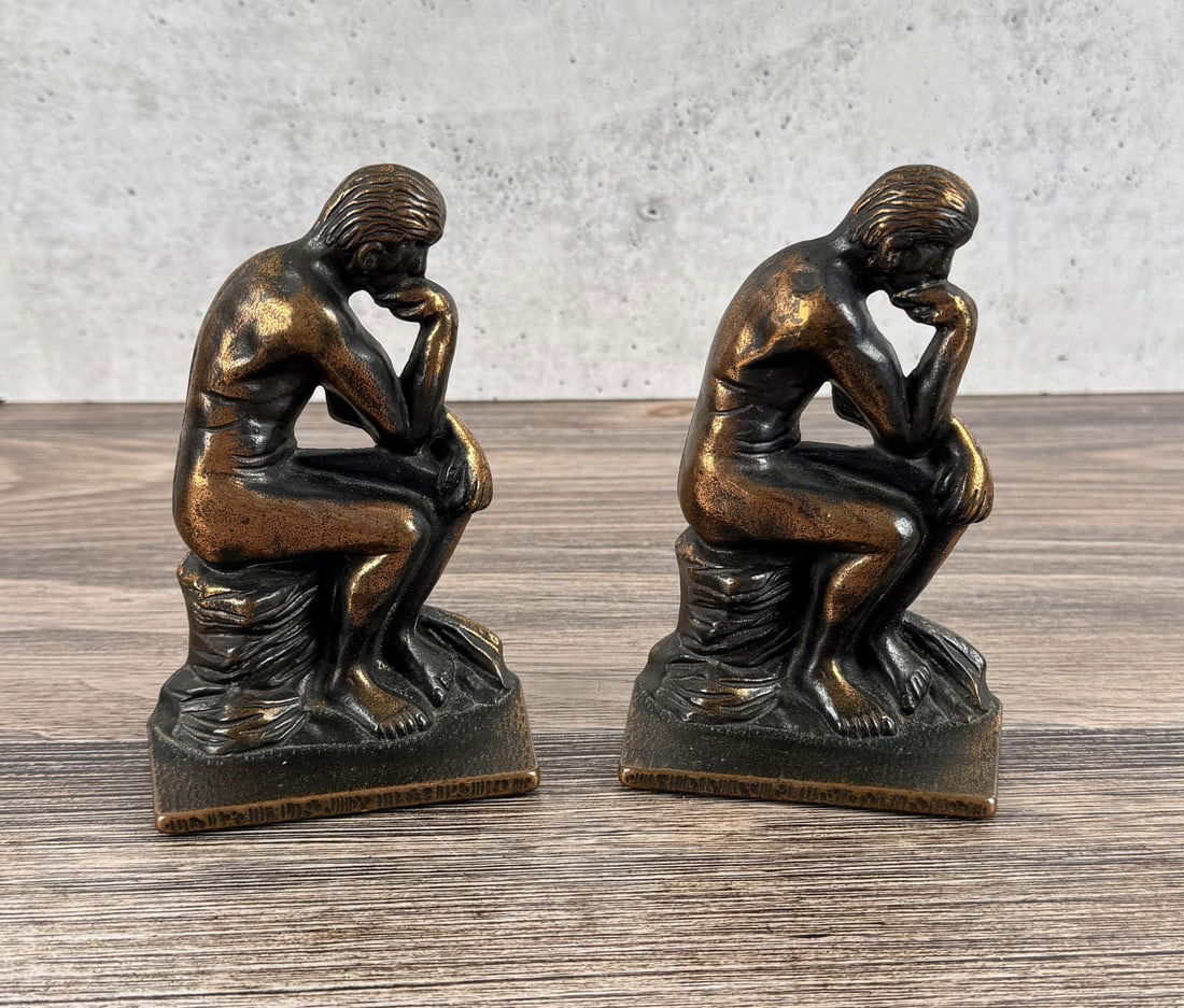 Verona Cast Iron The Thinker Bookends: 6" by 4" by 2"