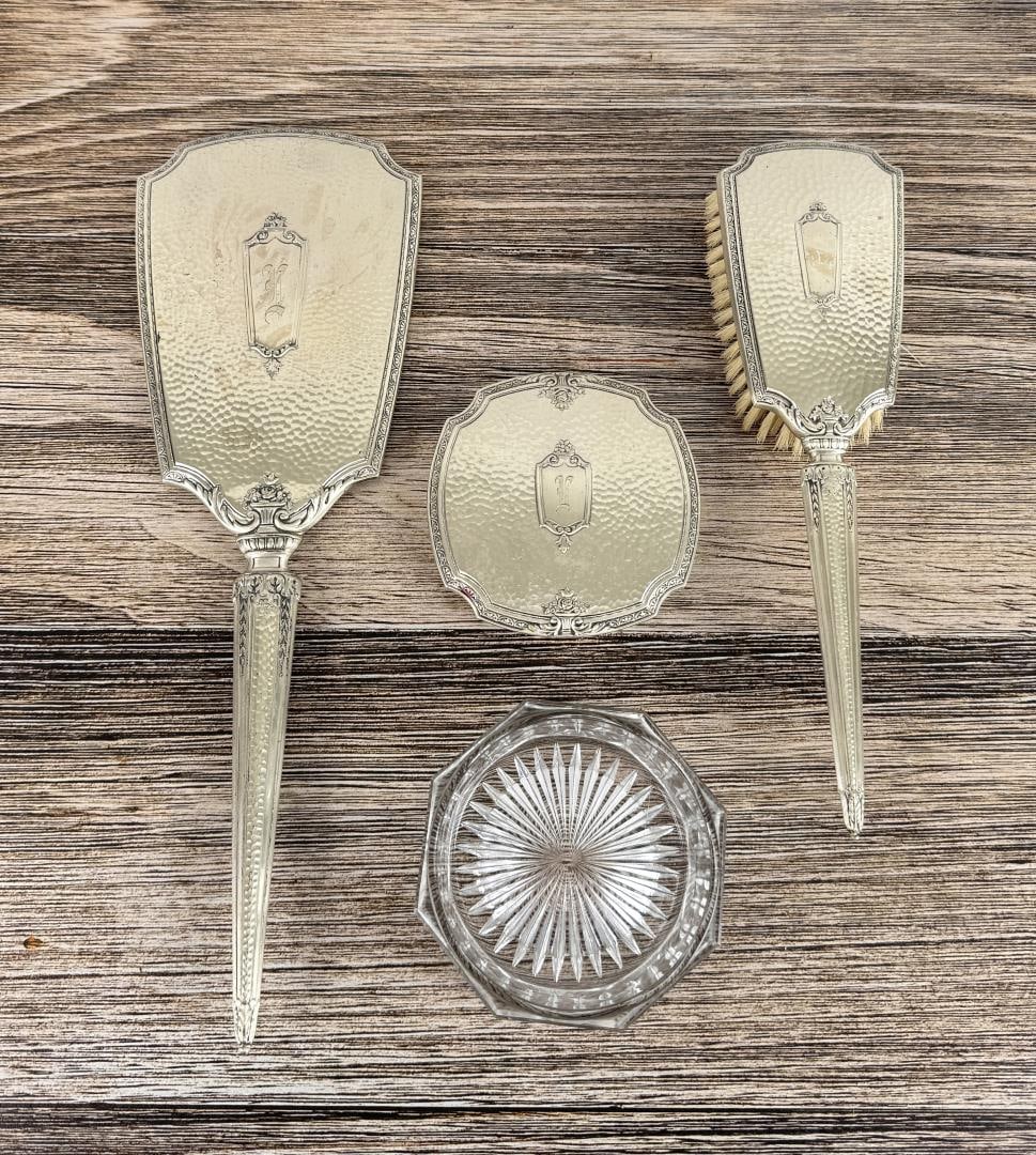 Sterling Silver Handled Vanity Set - 2