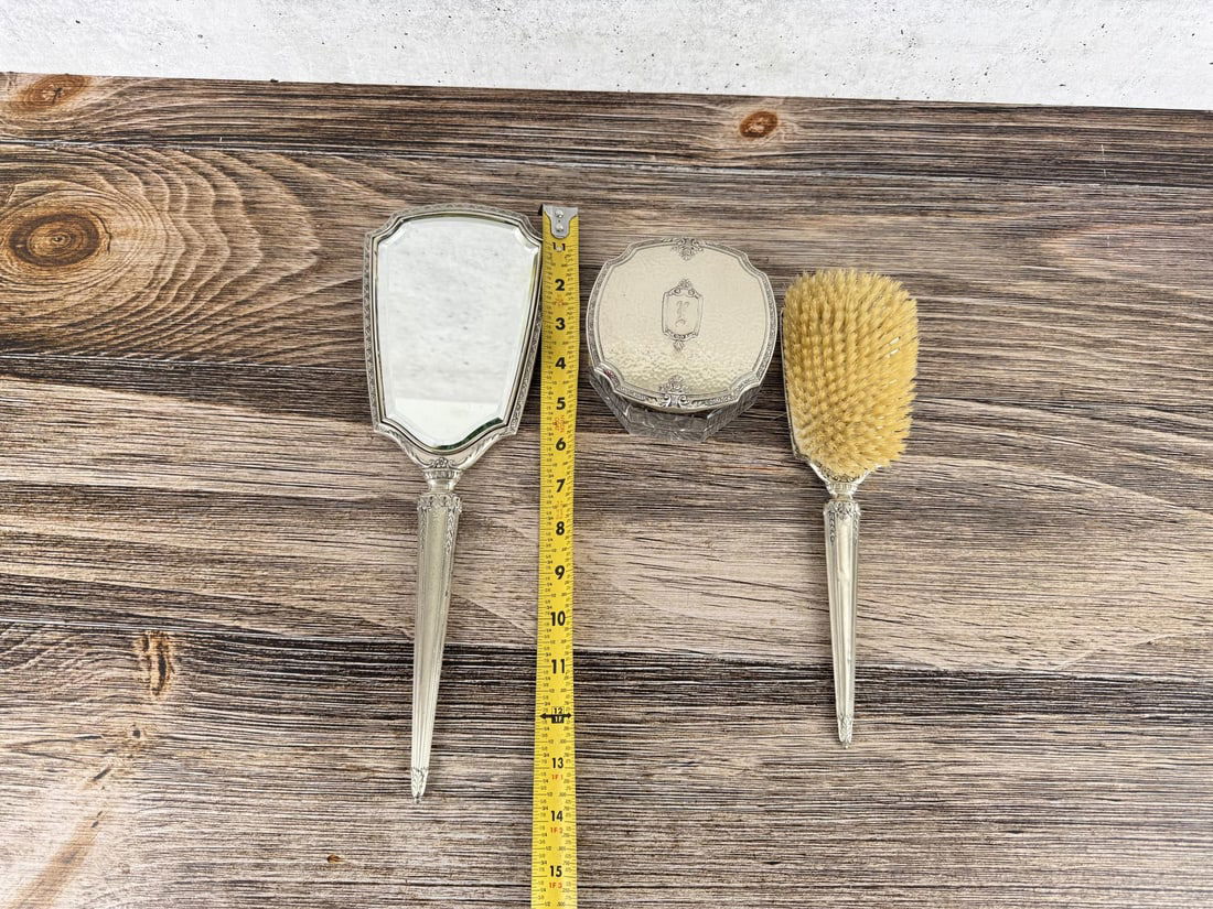 Sterling Silver Handled Vanity Set - 7
