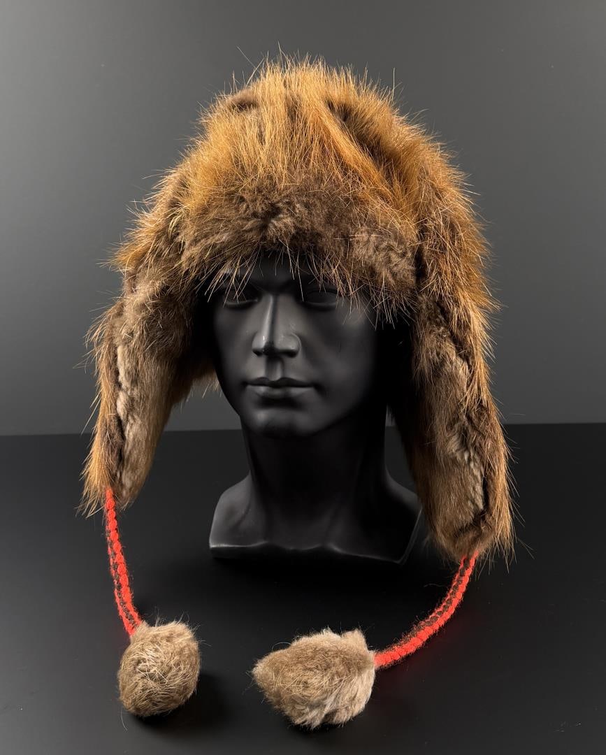 Beaver Fur Trapper Bomber Hat: Size Small