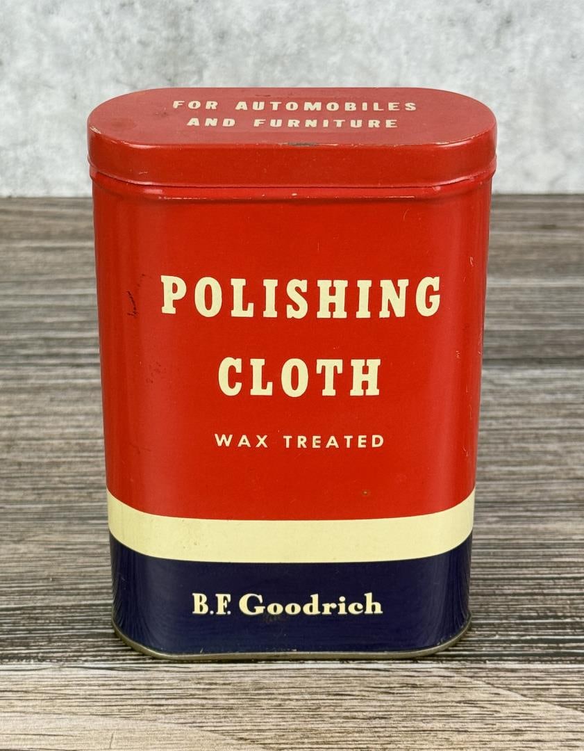 B.F. Goodrich Polishing Cloth Tin Can: Empty