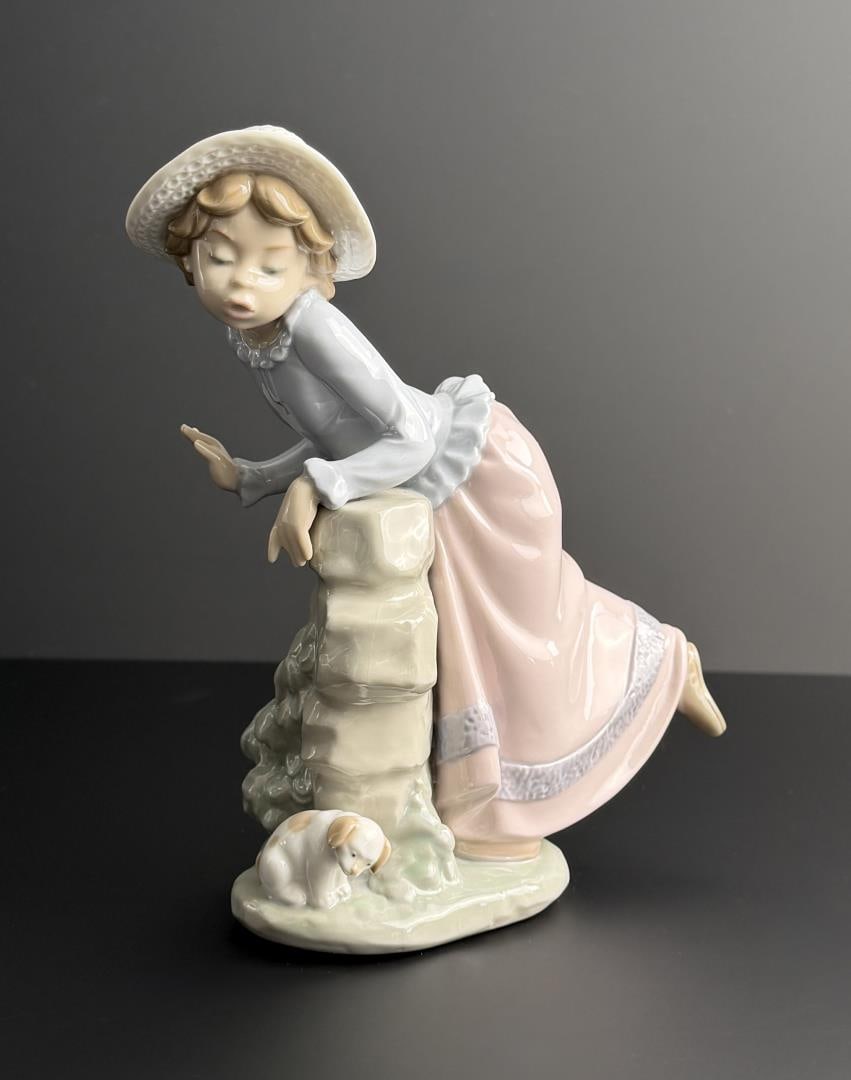 NAO Lladro Girl with Puppy Porcelain Figurine (1 of 4)