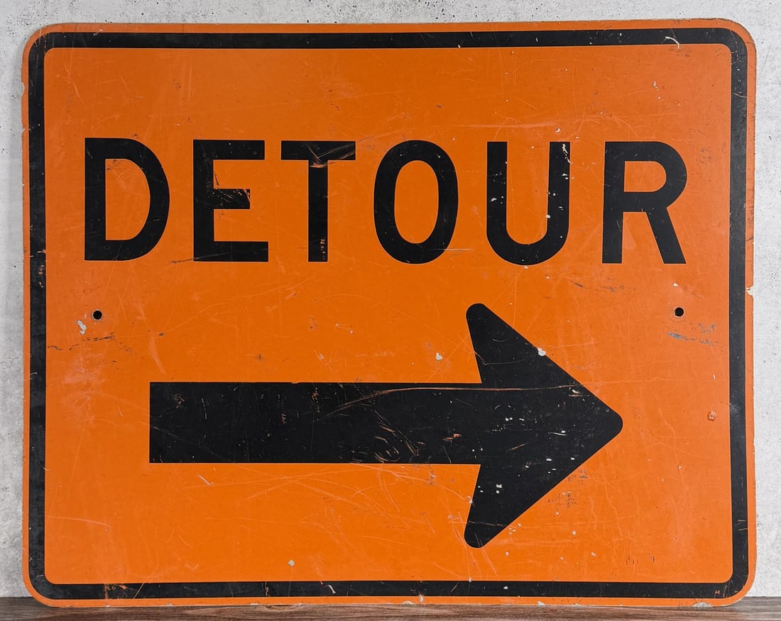 Montana Road Detour Sign: 24" by 30"