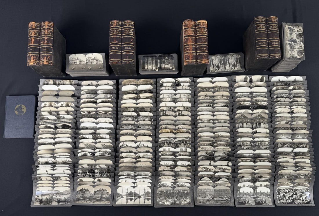 Keystone View Tour of the World Stereoview Set: 400 total views. Also includes book.