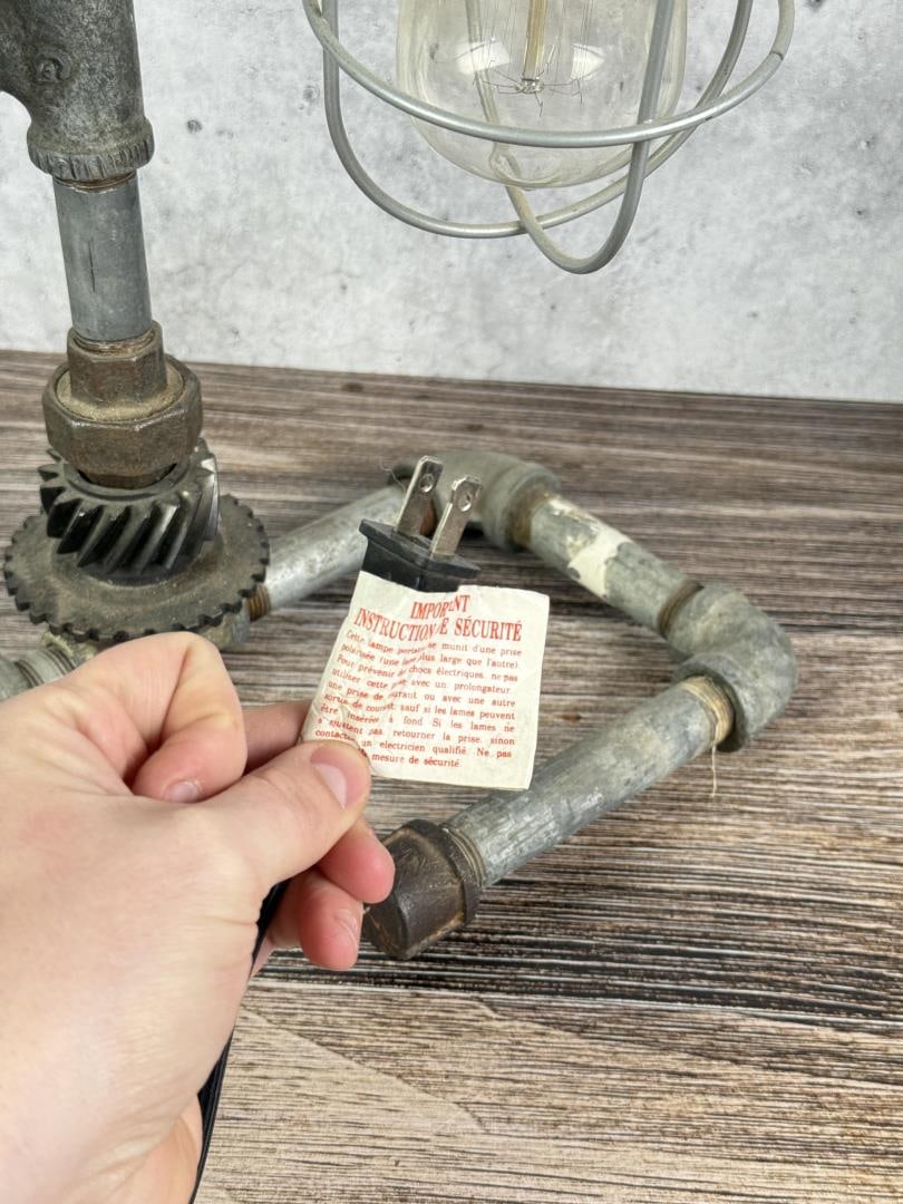 Industrial Found Object Pipe Fitting Lamp - 6