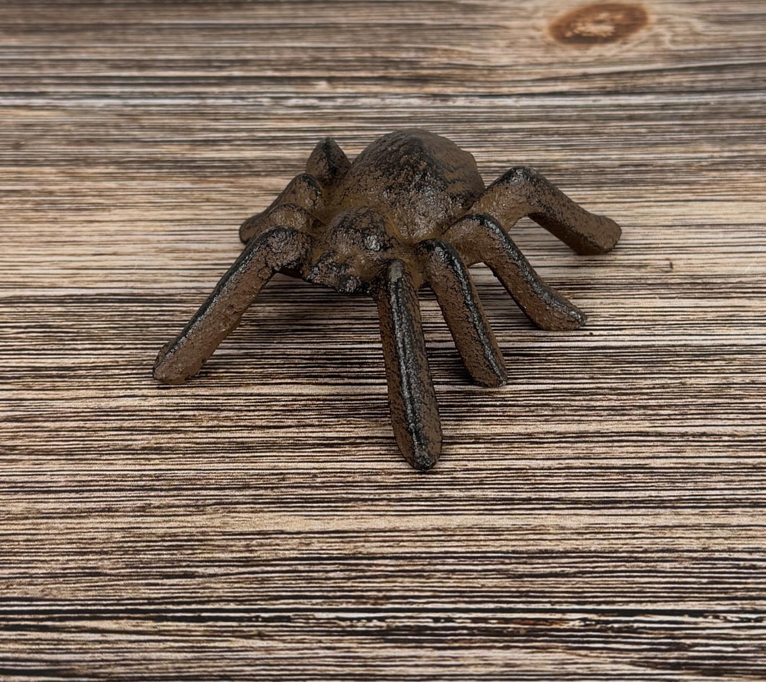 Cast Iron Spider Paperweight: 3 1/8" by 3" by 1"