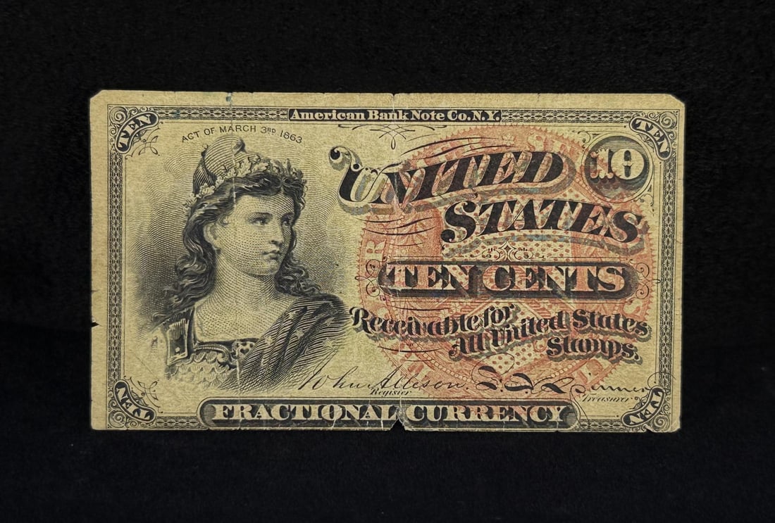 1863 US Ten Cents Fractional Currency Note (1 of 3)