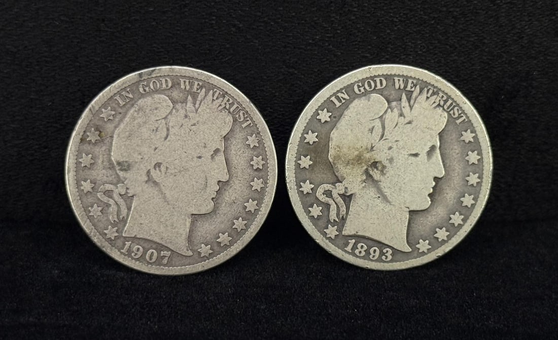 Unique Hollowed Barber Dimes with Penny Reverse: Group of 2.