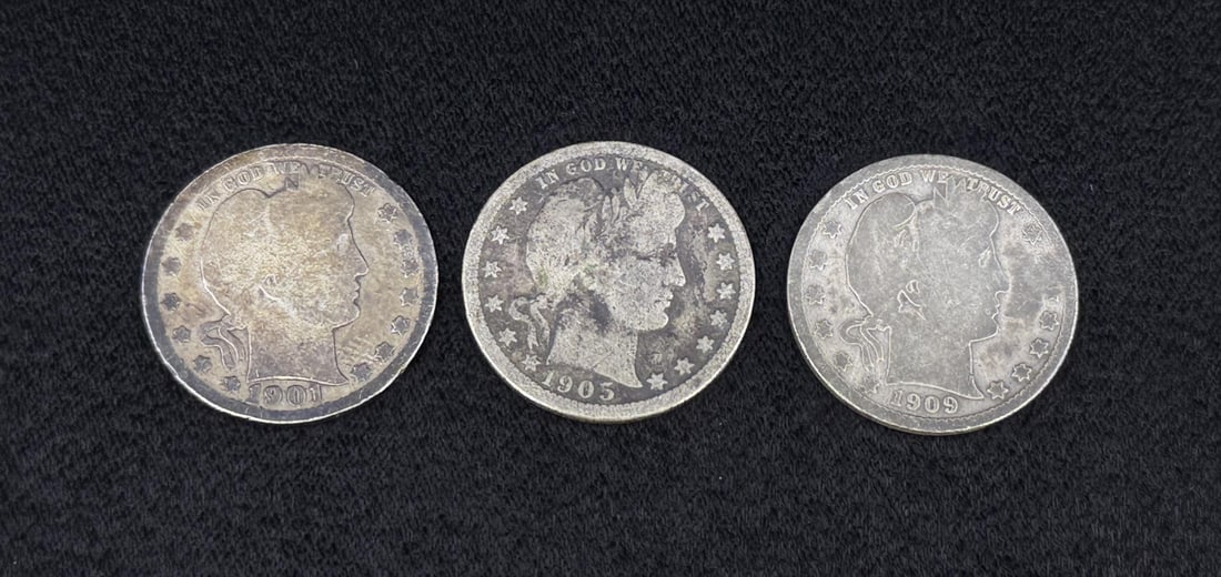 Collection of Barber Silver Quarters (1 of 3)
