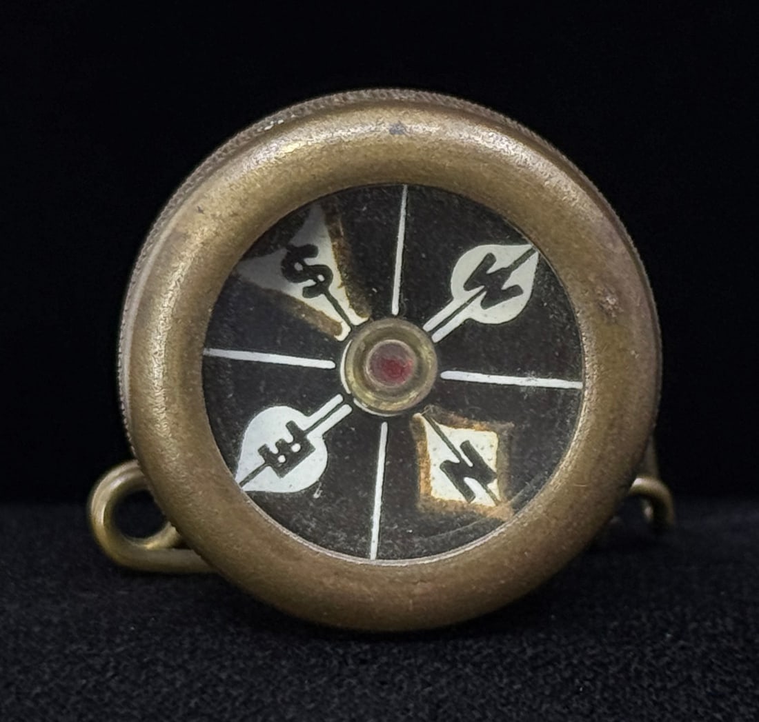 Marbles Brass Hunting Pin On Compass (1 of 4)