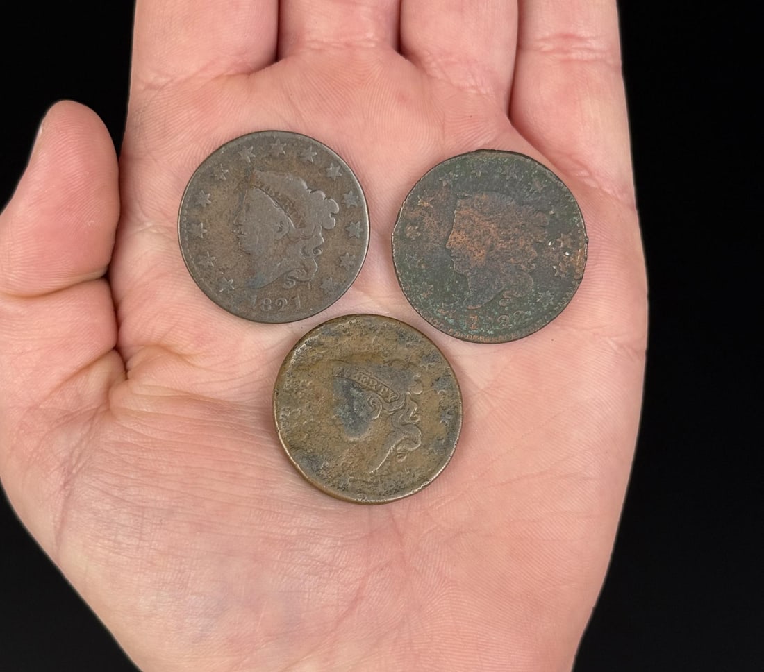 Collection of US Large Cent Coins: Nice group of three.