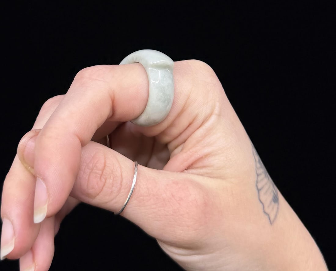 Burmese Jade Jadeite Saddle Ring: 7 grams. Size 9