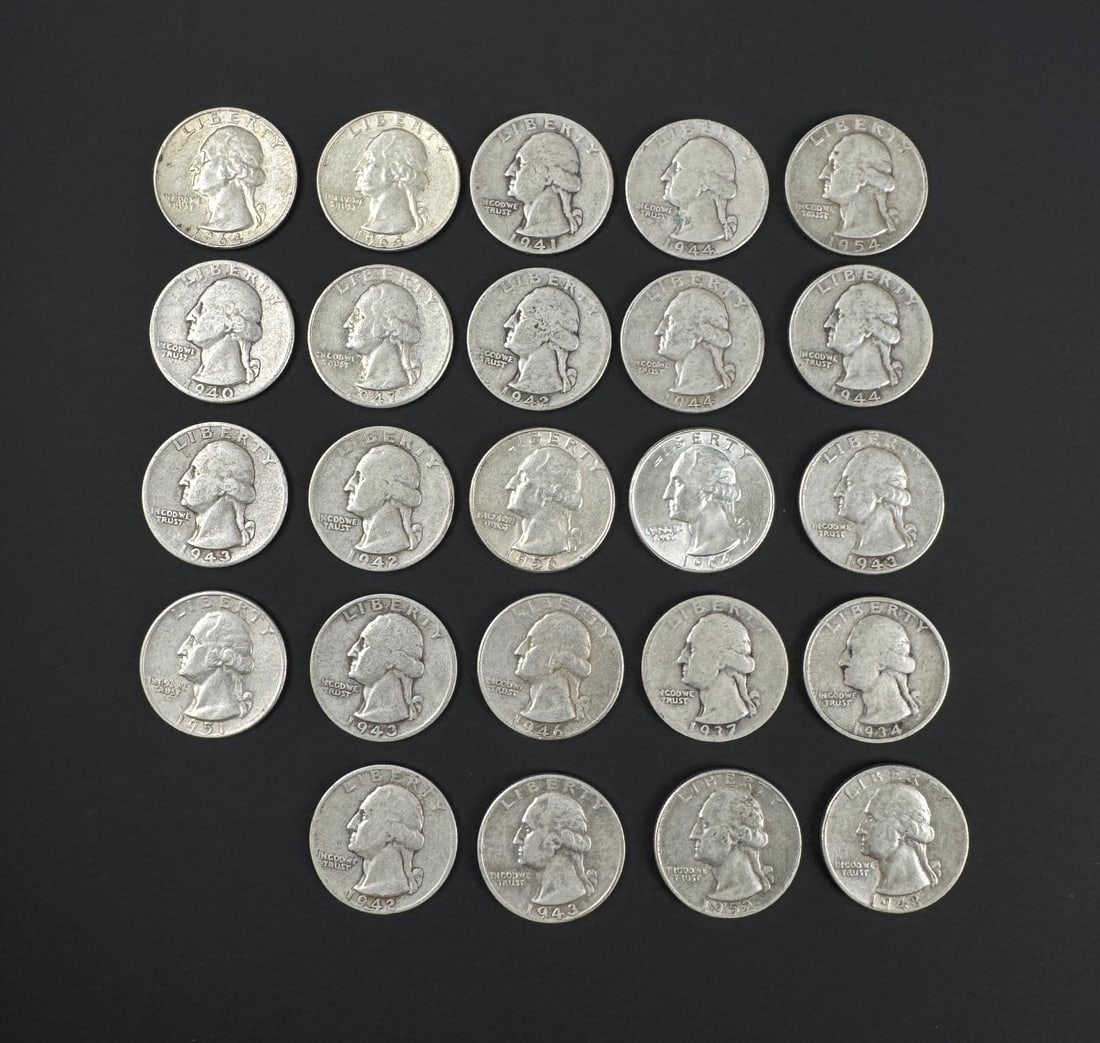 Collection of Washington Silver Quarters (1 of 3)