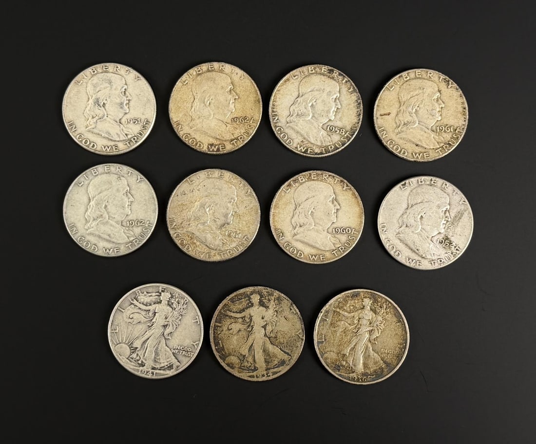 Franklin and Walking Liberty Silver Half Dollars (1 of 3)