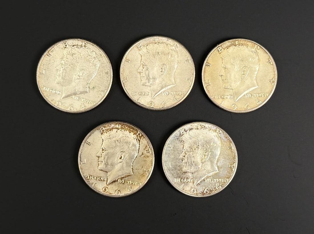 Kennedy Silver Half Dollars: Lot of 5