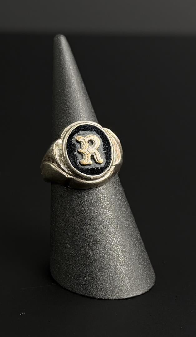 Sterling Silver R Monogram Ring - 2