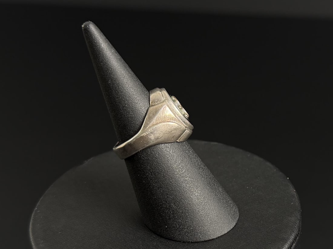 Sterling Silver R Monogram Ring - 5