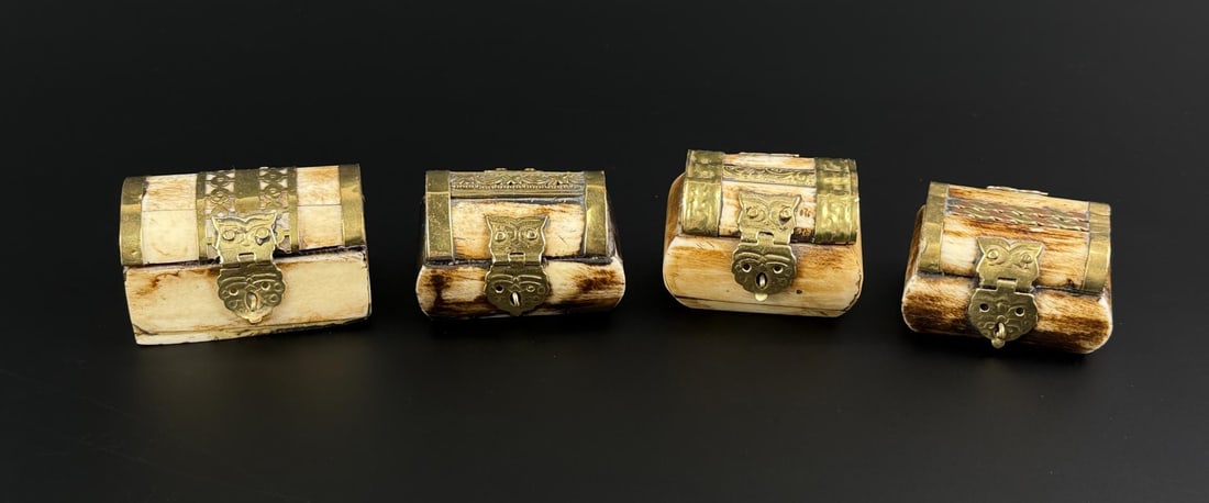 Camel Bone and Brass Trinket Boxes (1 of 6)