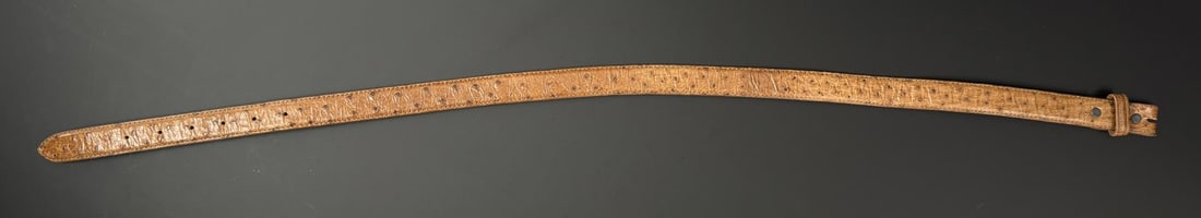 Jeff Degan Flemings Ostrich Belt: Size 30. Made in USA. Missing belt buckle. Brand is Flemings West End