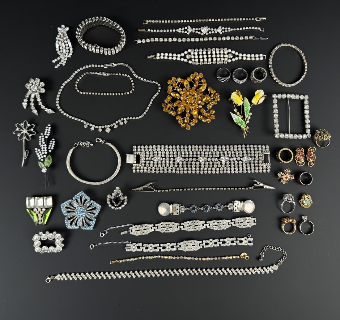 Collection of Rhinestone Costume Jewelry (1 of 10)