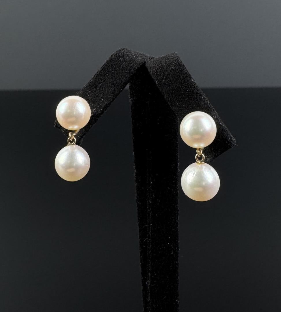 14k Yellow Gold Pearl Earrings (1 of 4)
