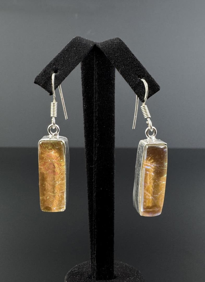 Sterling Silver Kyanite Earrings: 9.33 grams. 1 1/2" long.