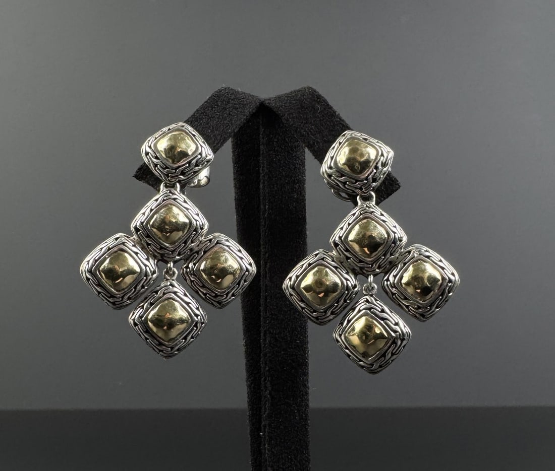 John Hardy Sterling Silver 18k Gold Earrings (1 of 6)