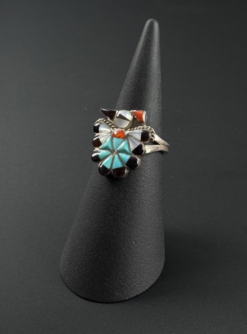 Zuni Sterling Silver Thunderbird Ring - 2