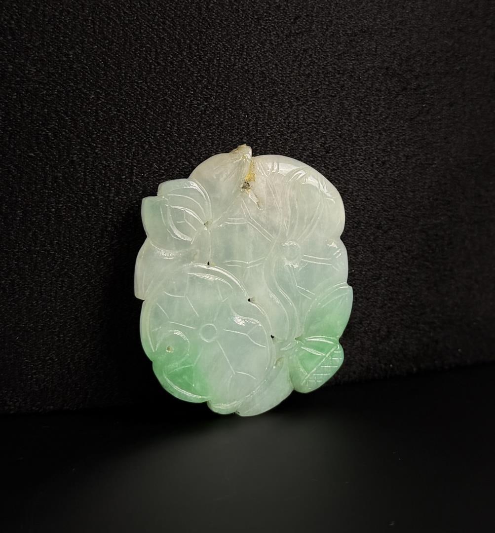 Chinese White and Green Jade Jadeite Carving (1 of 4)