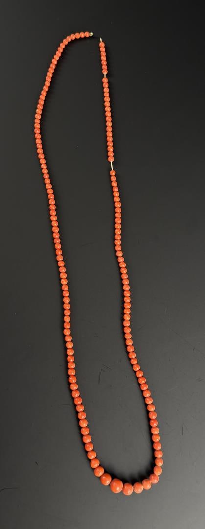 Antique Chinese Red Coral Ball Necklace (1 of 3)