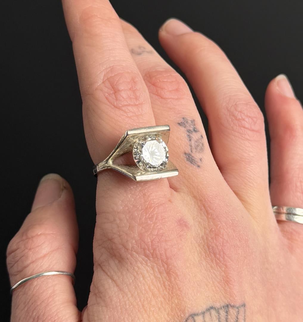 Sterling Silver Quartz Ring - 4