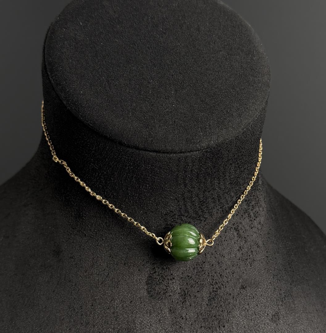 Chinese Nephrite Jade Choker Necklace (1 of 4)