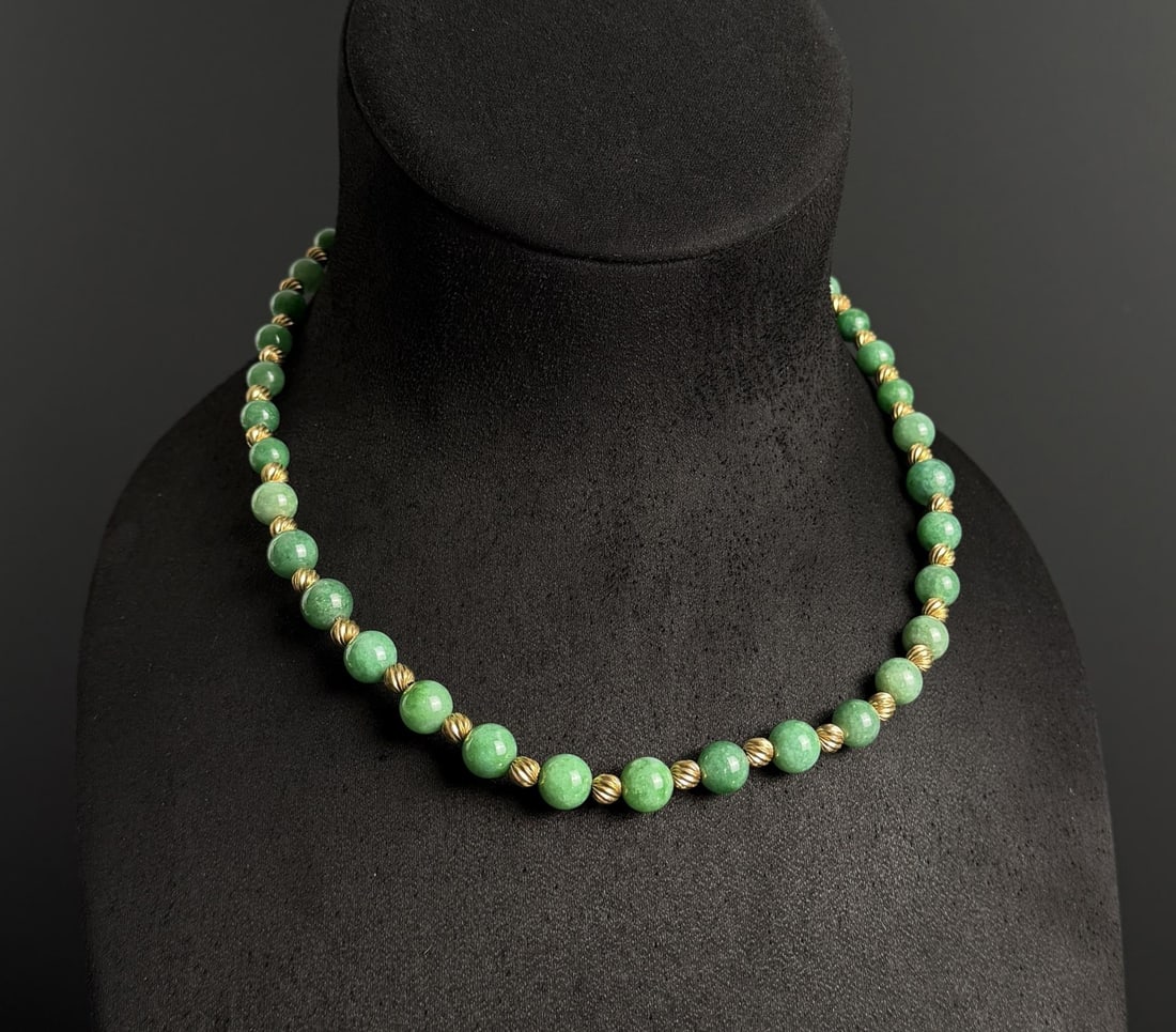 14k Gold and Nephrite Jade Necklace (1 of 5)