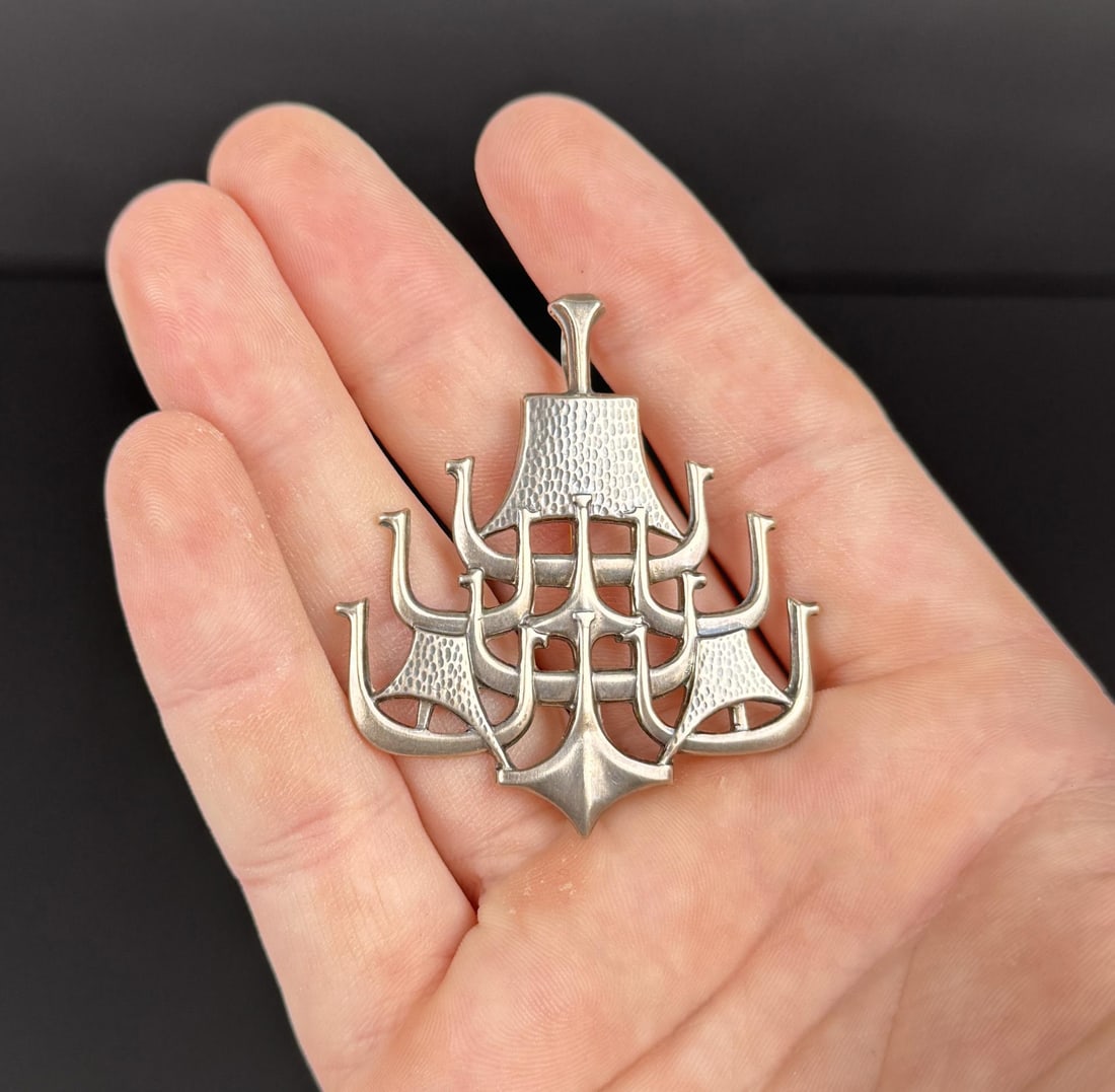 David Andersen Sterling Viking Ship Brooch (1 of 3)