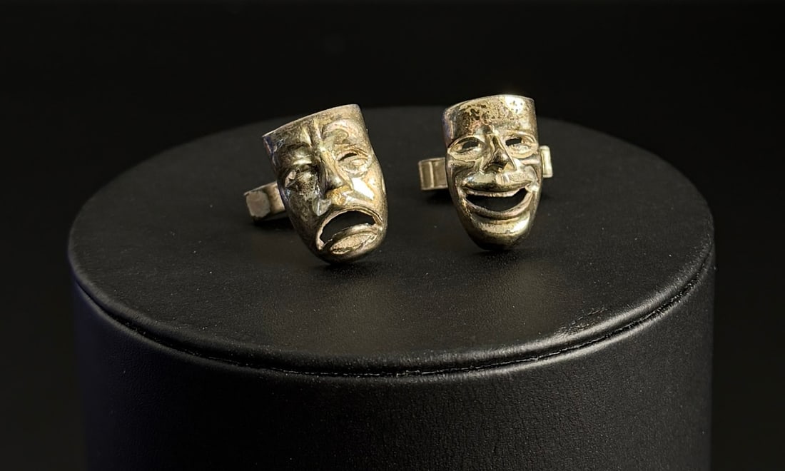 Sterling Silver Theater Mask Cufflinks (1 of 5)