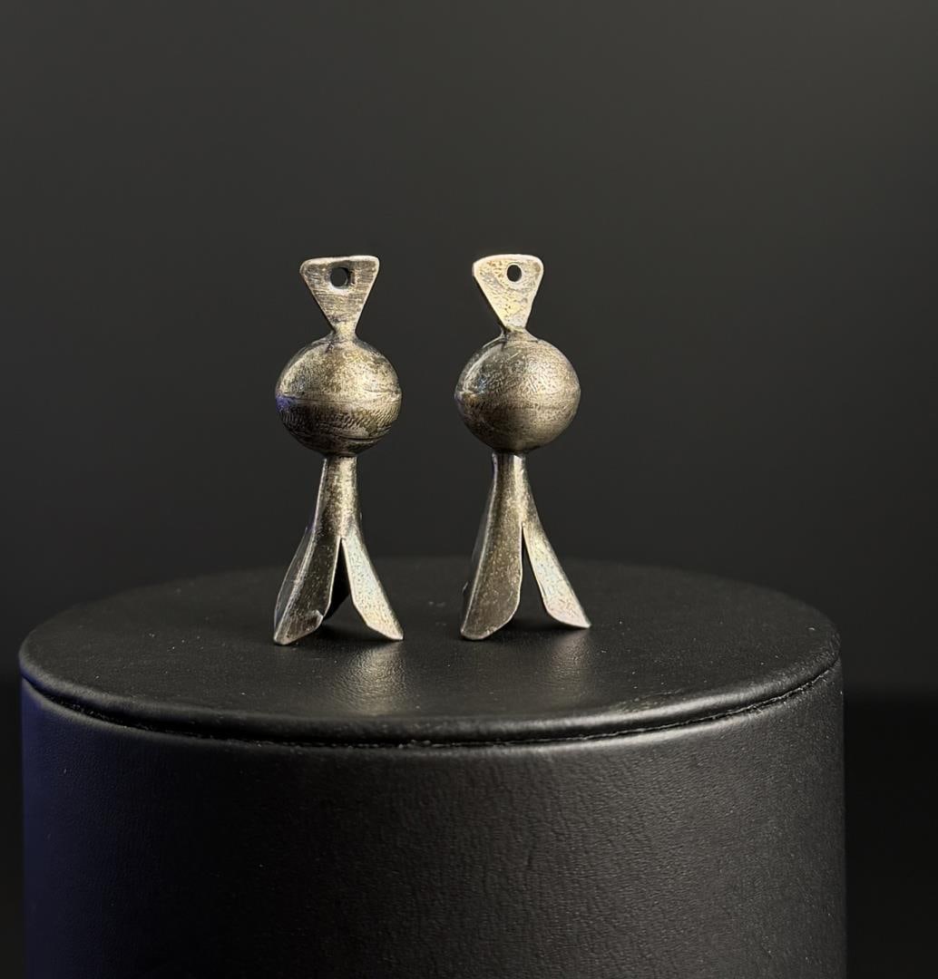 Navajo Sterling Silver Squash Blossom Drops: 8 grams. 1 1/2" long.