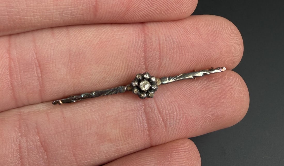 Victorian Sterling Silver Paste Brooch (1 of 4)