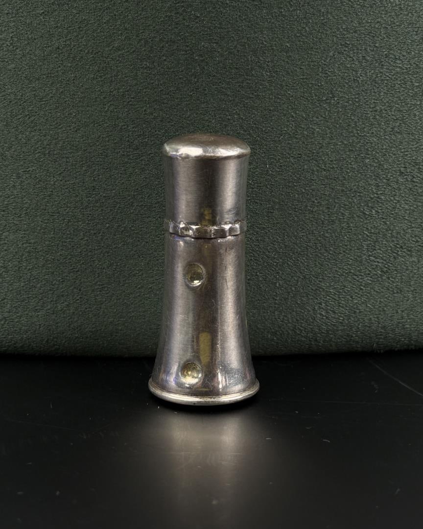 Sterling Silver Lipstick Tube: 17 grams. 2 1/8" tall.