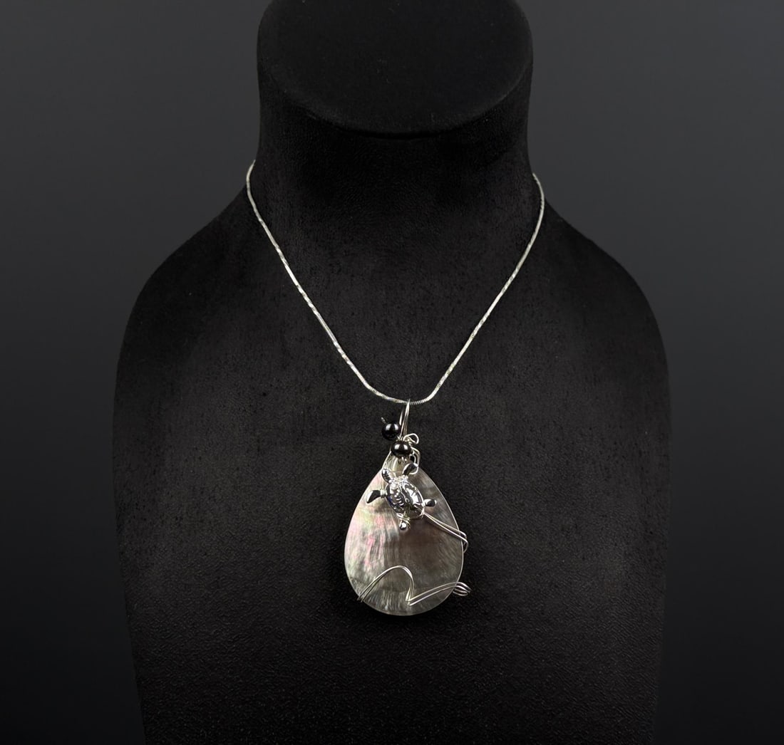 Thai Sterling Silver Abalone Necklace (1 of 5)