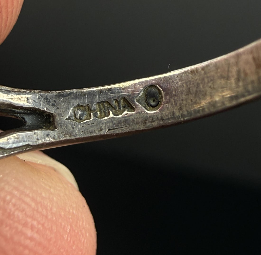 Sterling Silver Amber Ring - 4