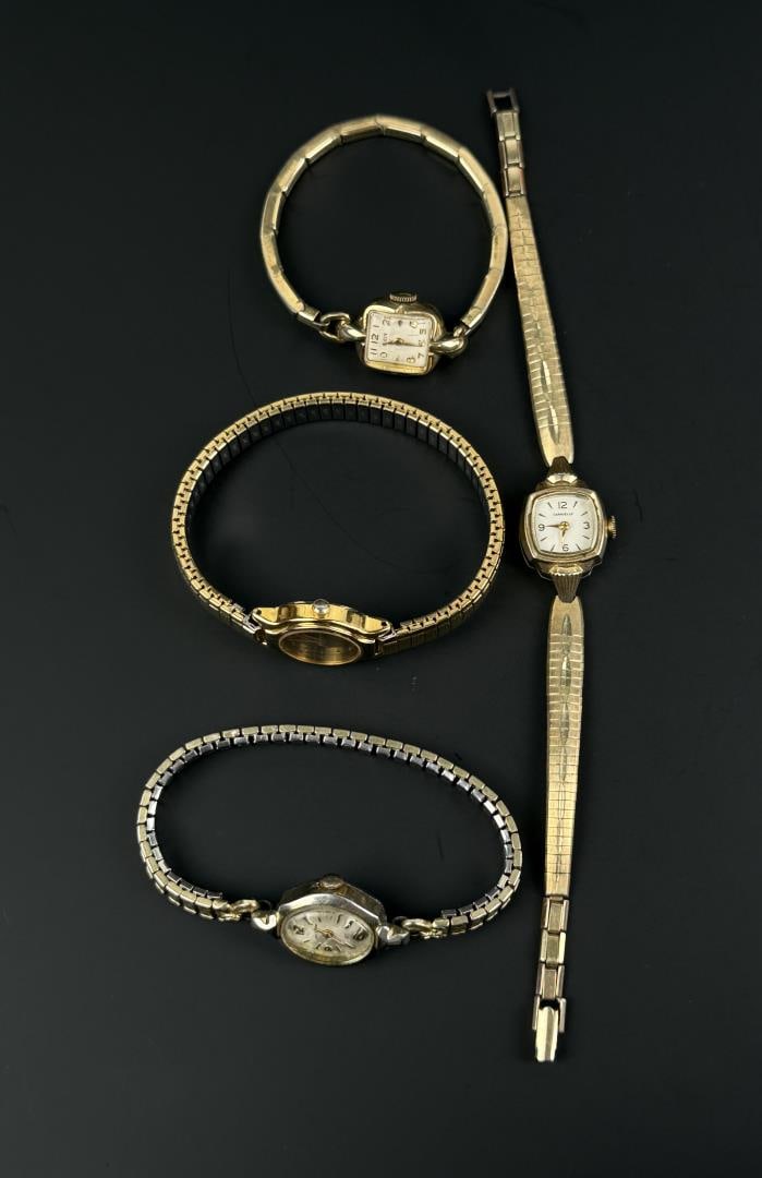 Collection of Antique Ladies Watches: Nice grouping. Untested. Seiko, Waltham, Elgin, Caravelle.