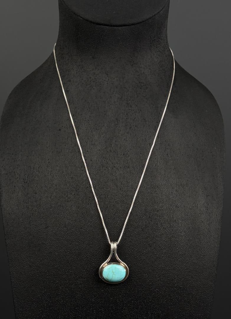 Sterling Silver Turquoise Necklace (1 of 5)