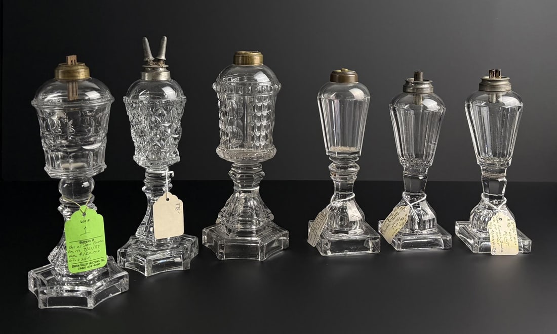 19th Century Flint Glass Whale Oil Lamps (1 of 15)