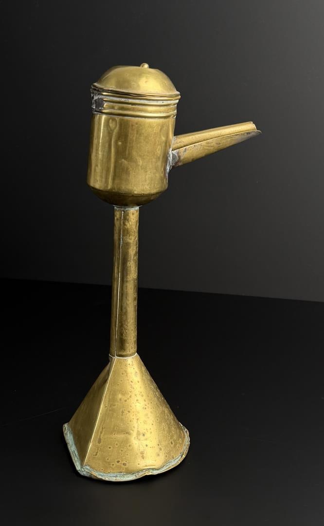 19th Century Flemish Brass Whale Oil Lamp (1 of 13)