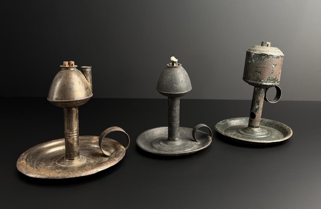 19th Century Tin Whale Oil Lamps (1 of 11)