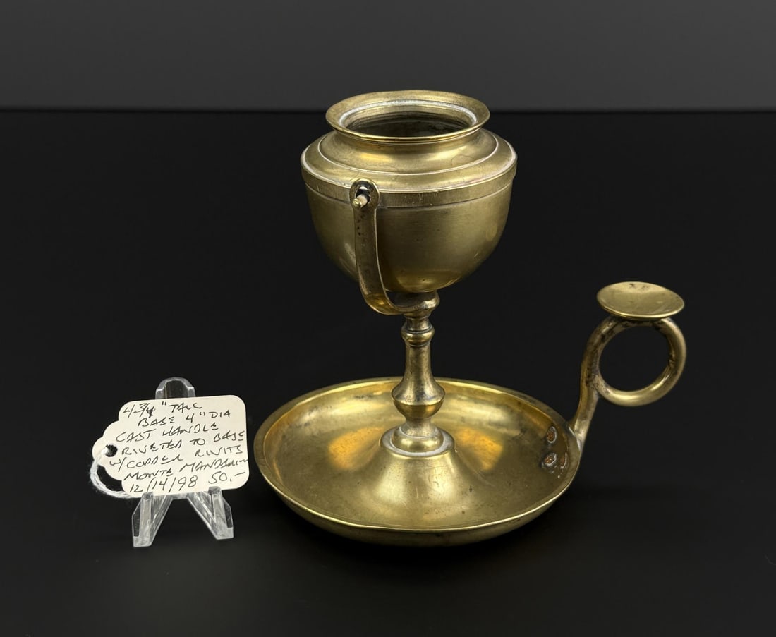 19th Century Brass Whale Oil Gimbaled Lamp (1 of 9)